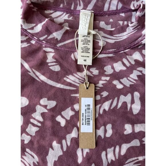 SKIMS Kim Kardashian Plus SUMMER Mesh Raspberry Swirl T-Shirt Bodysuit Size 4X - Picture 10 of 10